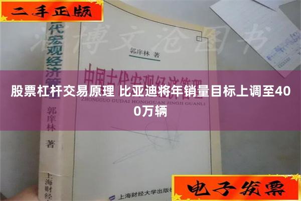 股票杠杆交易原理 比亚迪将年销量目标上调至400万辆