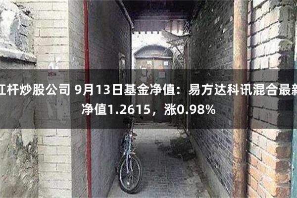 杠杆炒股公司 9月13日基金净值：易方达科讯混合最新净值1.2615，涨0.98%