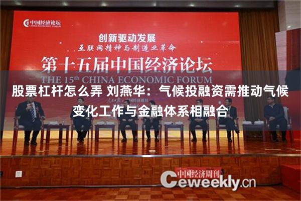 股票杠杆怎么弄 刘燕华：气候投融资需推动气候变化工作与金融体系相融合