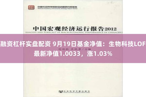 融资杠杆实盘配资 9月19日基金净值：生物科技LOF最新净值1.0033，涨1.03%