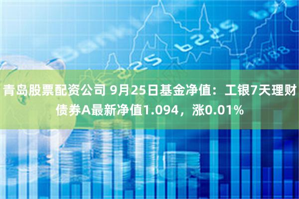 青岛股票配资公司 9月25日基金净值：工银7天理财债券A最新净值1.094，涨0.01%