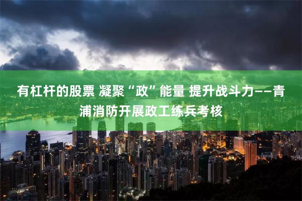 有杠杆的股票 凝聚“政”能量 提升战斗力——青浦消防开展政工练兵考核