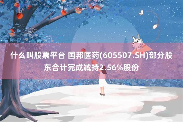 什么叫股票平台 国邦医药(605507.SH)部分股东合计完成减持2.56%股份