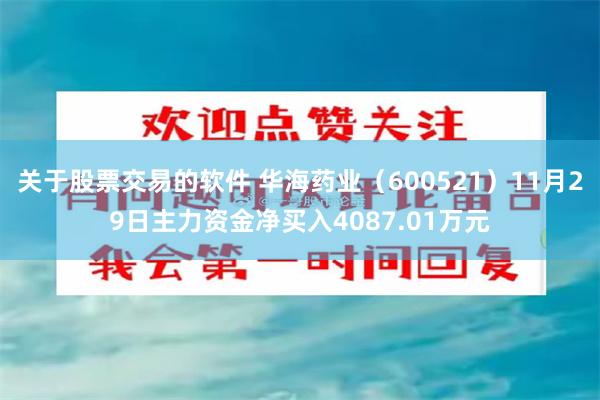 关于股票交易的软件 华海药业（600521）11月29日主力资金净买入4087.01万元