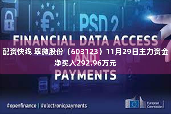 配资快线 翠微股份（603123）11月29日主力资金净买入292.96万元