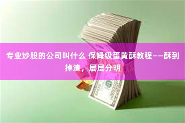 专业炒股的公司叫什么 保姆级蛋黄酥教程——酥到掉渣，层层分明