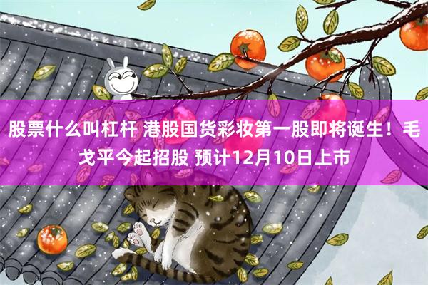 股票什么叫杠杆 港股国货彩妆第一股即将诞生！毛戈平今起招股 预计12月10日上市