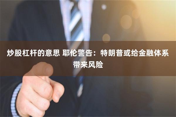 炒股杠杆的意思 耶伦警告：特朗普或给金融体系带来风险
