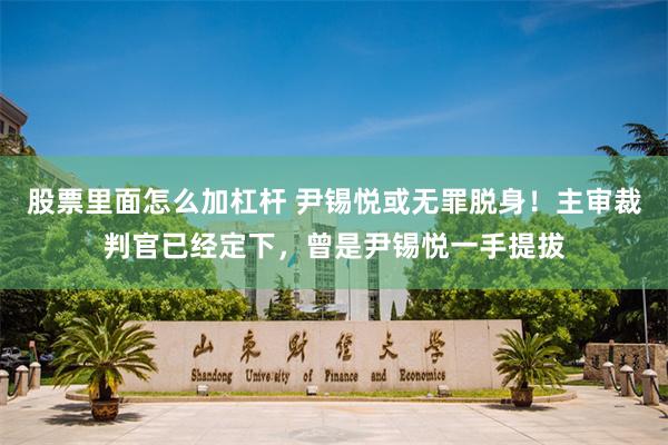 股票里面怎么加杠杆 尹锡悦或无罪脱身！主审裁判官已经定下，曾是尹锡悦一手提拔