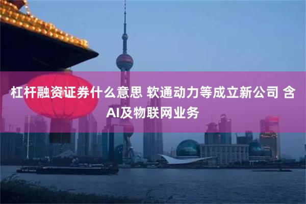 杠杆融资证券什么意思 软通动力等成立新公司 含AI及物联网业务