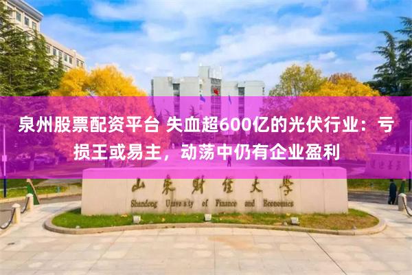 泉州股票配资平台 失血超600亿的光伏行业：亏损王或易主，动荡中仍有企业盈利