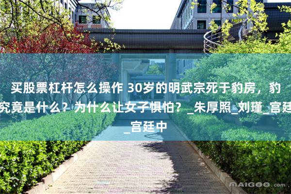买股票杠杆怎么操作 30岁的明武宗死于豹房，豹房究竟是什么？为什么让女子惧怕？_朱厚照_刘瑾_宫廷中