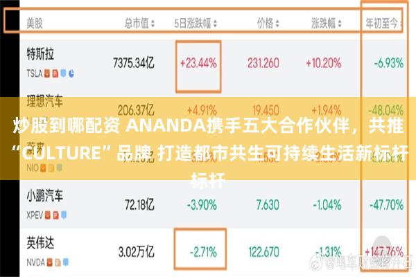 炒股到哪配资 ANANDA携手五大合作伙伴，共推“CULTURE”品牌 打造都市共生可持续生活新标杆